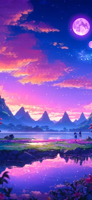 唯美夕阳山野