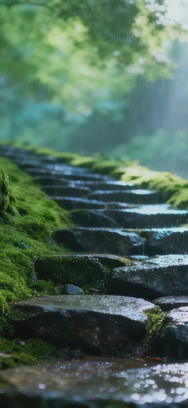 苔径听雨