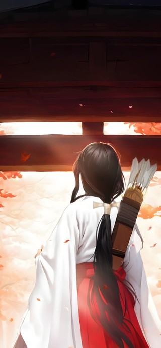 秋日枫林桔梗