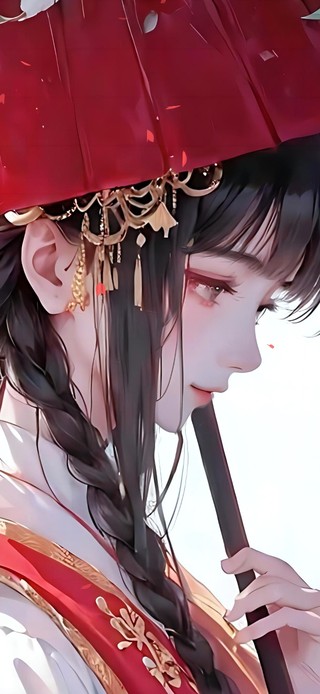 撑伞接落花