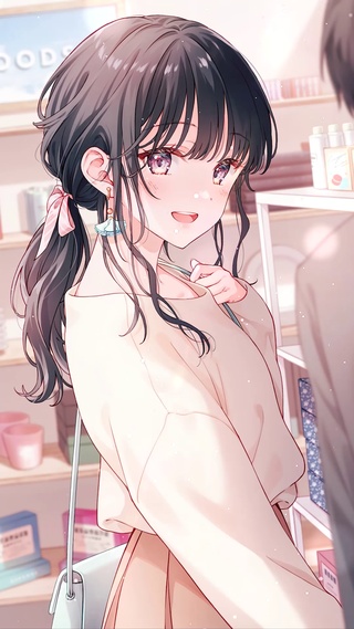 可爱商店购物少女