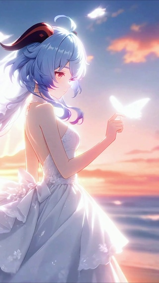 甘雨丨海屿落日丨