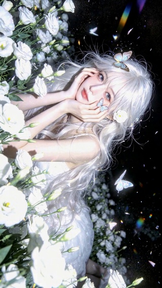 蝶梦白花少女