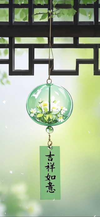 春芳绿意吉祥风铃