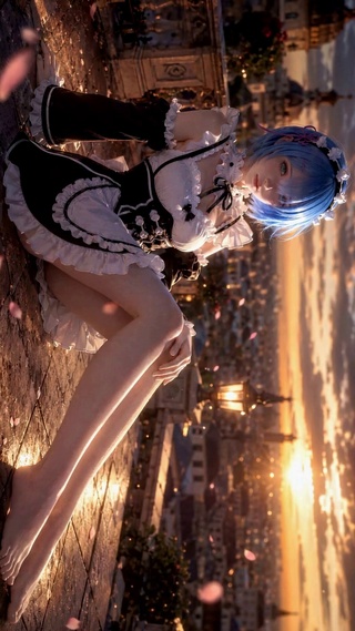 夕阳女仆少女