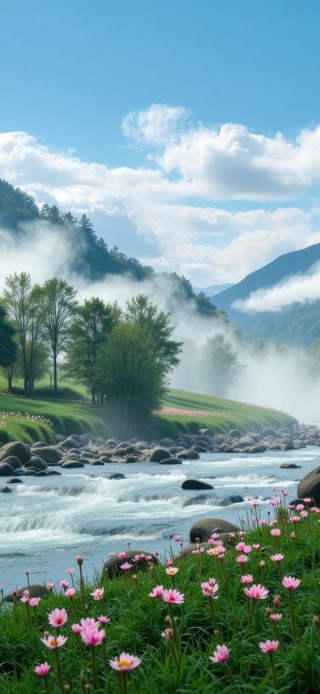 护眼山间河流
