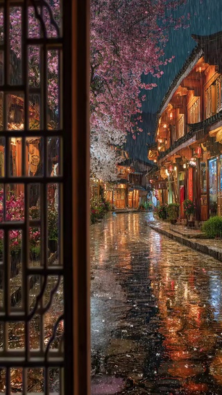 雨夜2高清护眼壁纸
