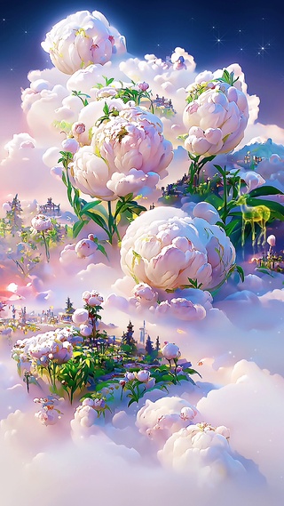 星空牡丹花