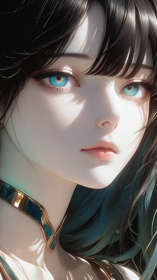 蓝色瞳孔美女高清4k