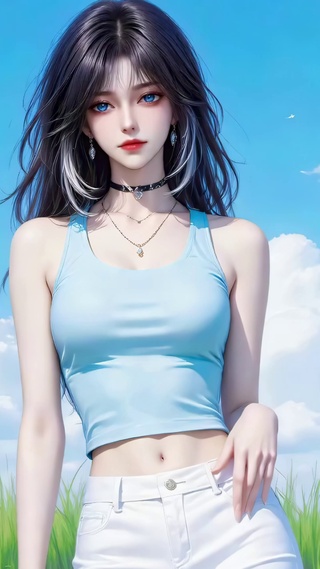 蓝天下清纯少女