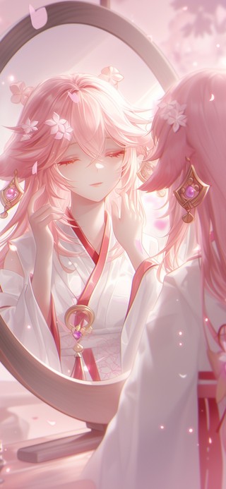 雪墨壁纸丨八重神子丨镜中人丨