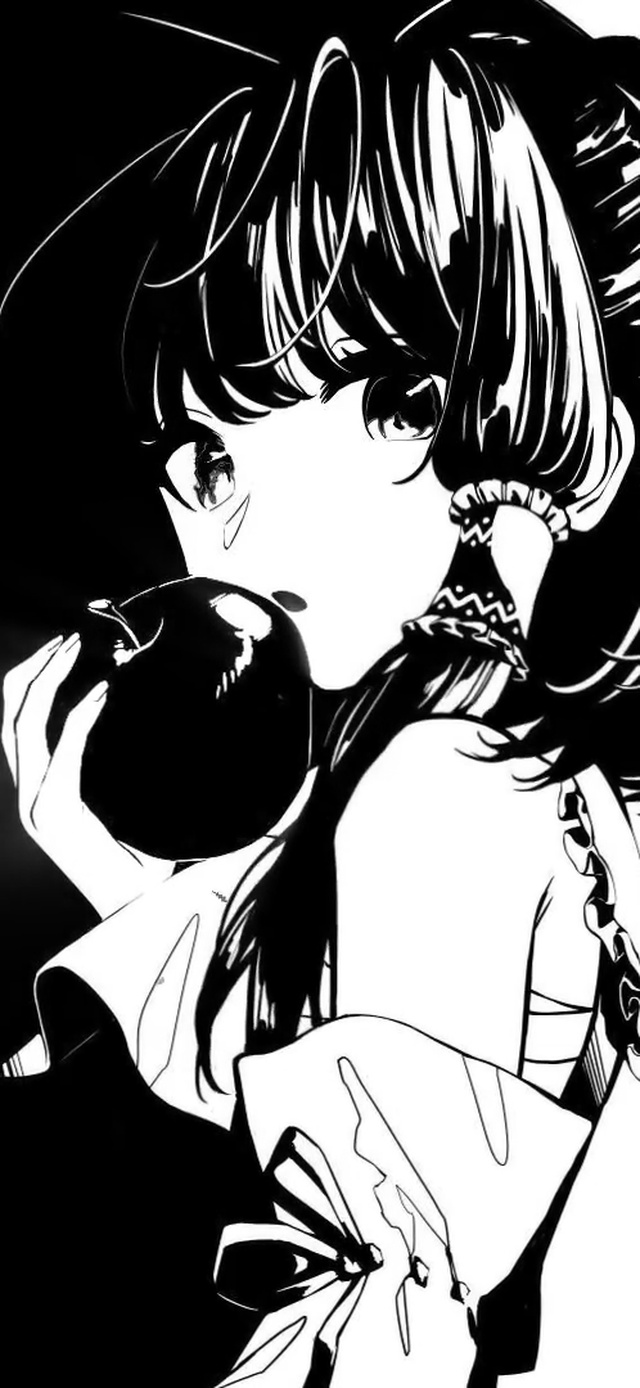 黑白护眼动漫美少女