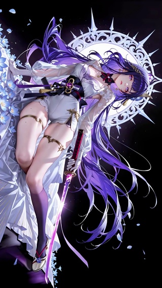 紫发长腿少女