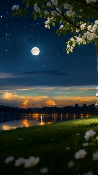 夜景树木绿景
