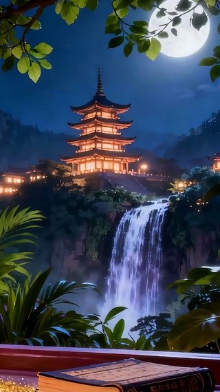 夜景树木