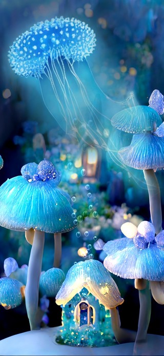 海底珊瑚村的水母