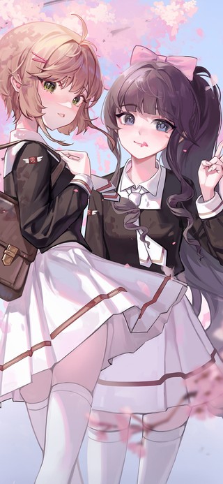 4K唯美樱花清纯女学生