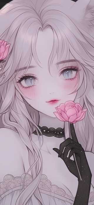 4k月下猫耳少女