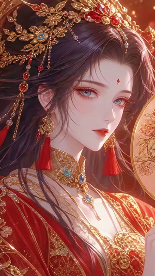 红妆古风少女