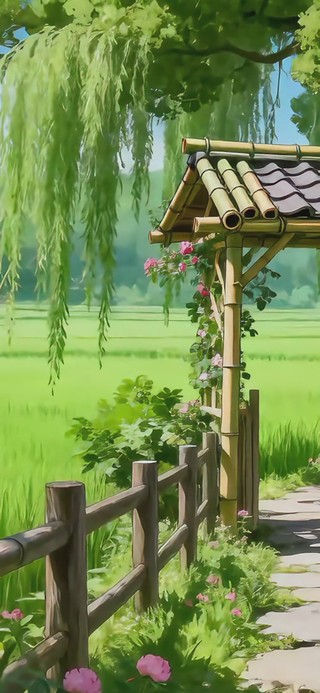 绿色护眼乡村