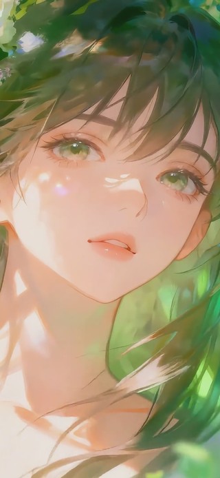 忧郁花环美女