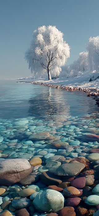 雪岸彩石湖