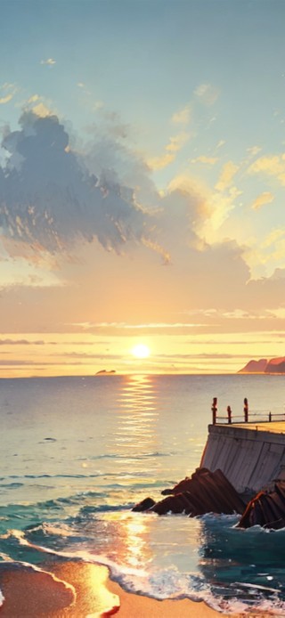 夕阳海景