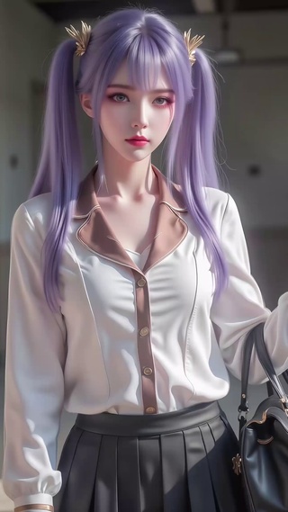 双马尾高冷气质国漫女神