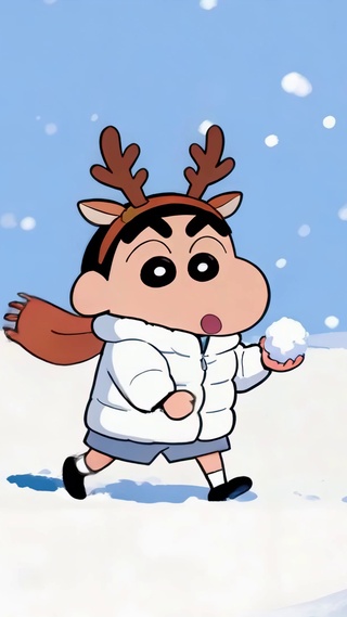 冬雪漫步蜡笔小新