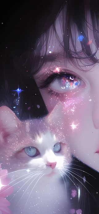 少女和猫
