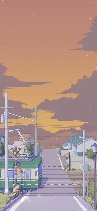 动漫风景-日式列车街道