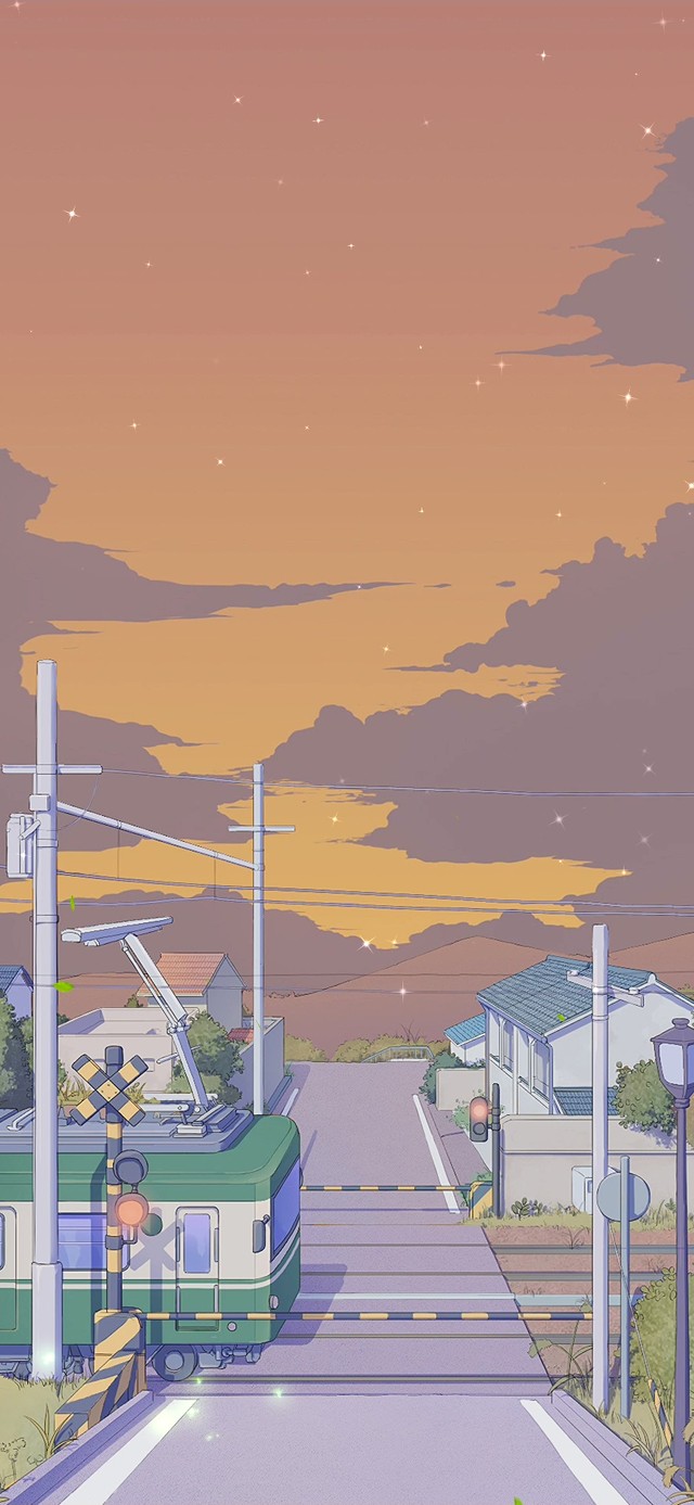 动漫风景-日式列车街道