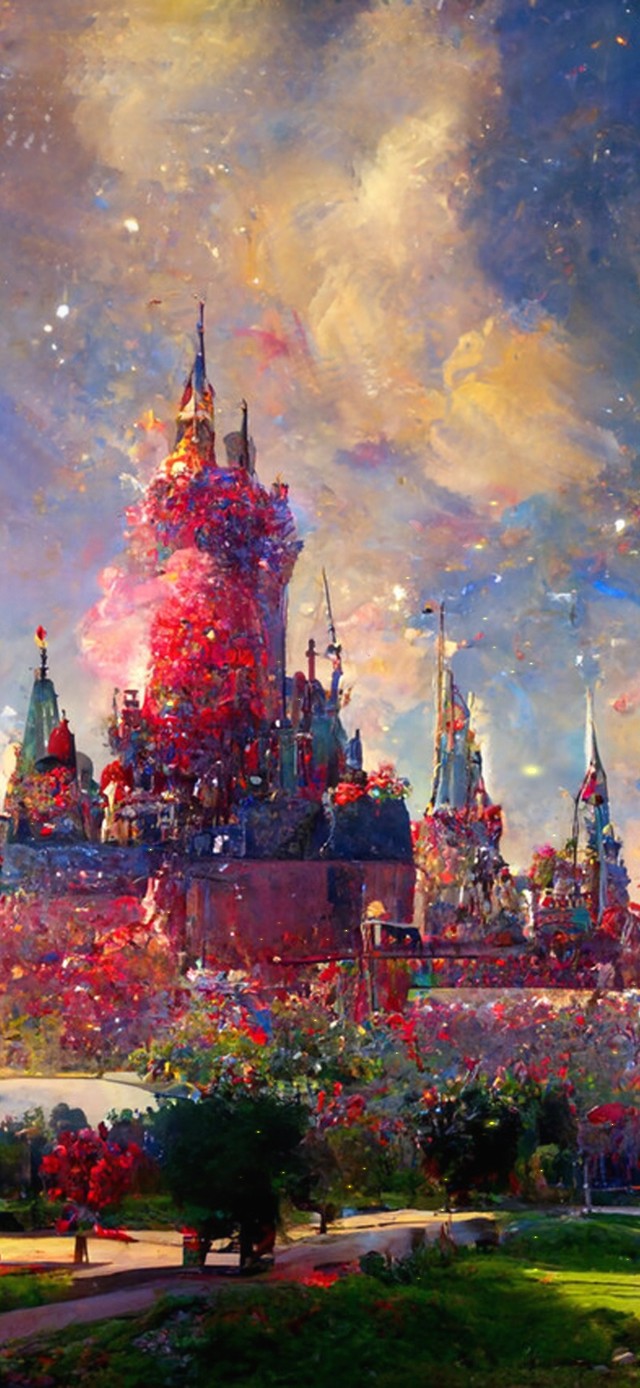 4k 唯美梦幻花花园城堡