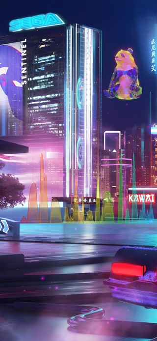 科幻赛博朋克城市夜景