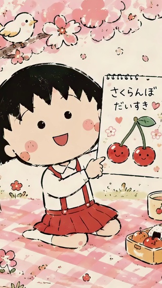 樱桃小丸子春日樱花野餐