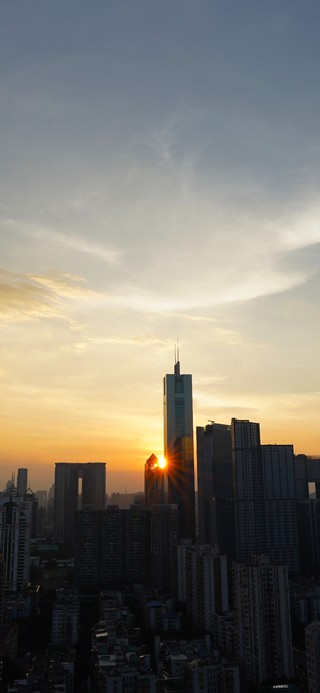 广州中信日落晚霞