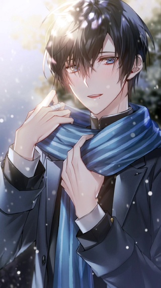 温馨治愈下雪天男孩4k