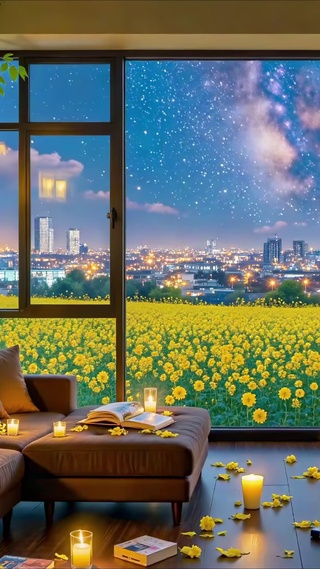 治愈傍晚烛光卧室