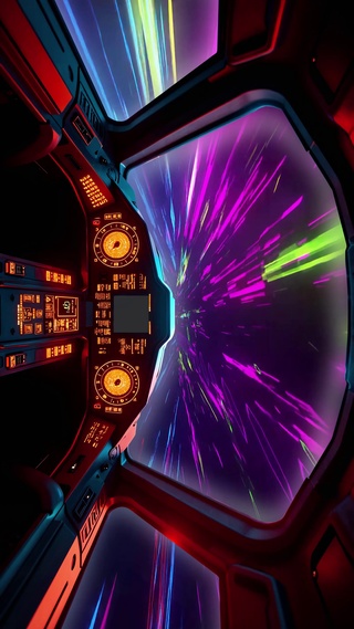 4K穿越科幻隧道（竖屏版）