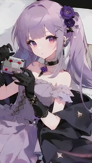 唯美紫相机少女
