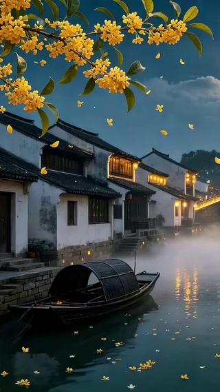 千里共婵娟江南月夜水乡
