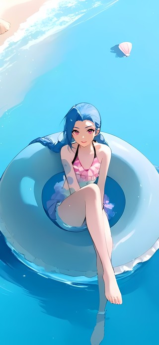 金克丝-海边泳装少女