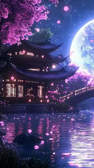 古风樱花树木