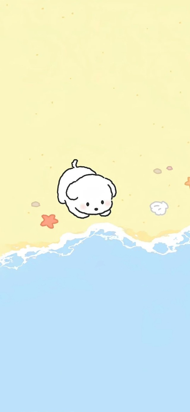 看海玩沙的小狗