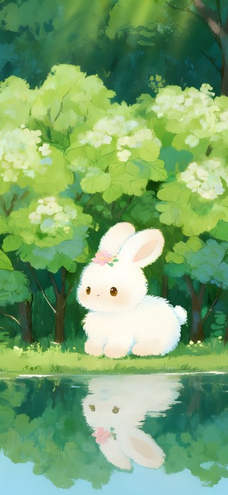 湖边的小白兔