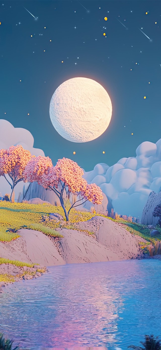 3D风格化夜晚森林