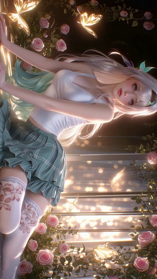 暖光花墙下流萤