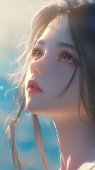 海边护眼美女