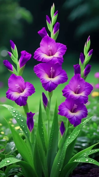渐变紫色唐菖蒲花