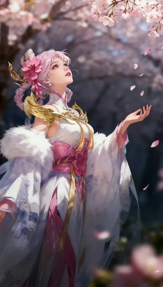 桃花树下的嫦娥